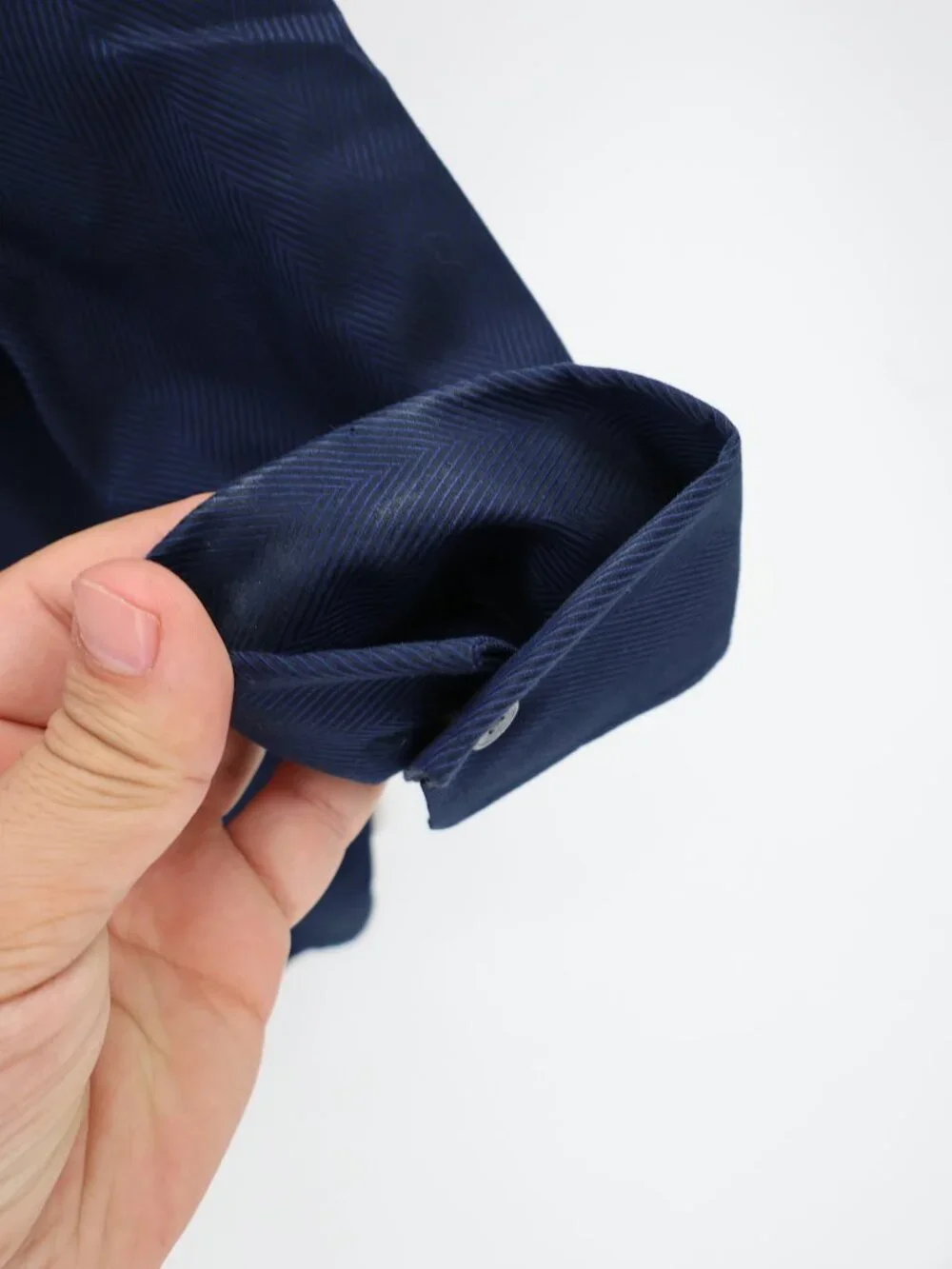 NWT Banana Republic Dress Shirt Mens Small True Slim Fit Herringbone Button Blue